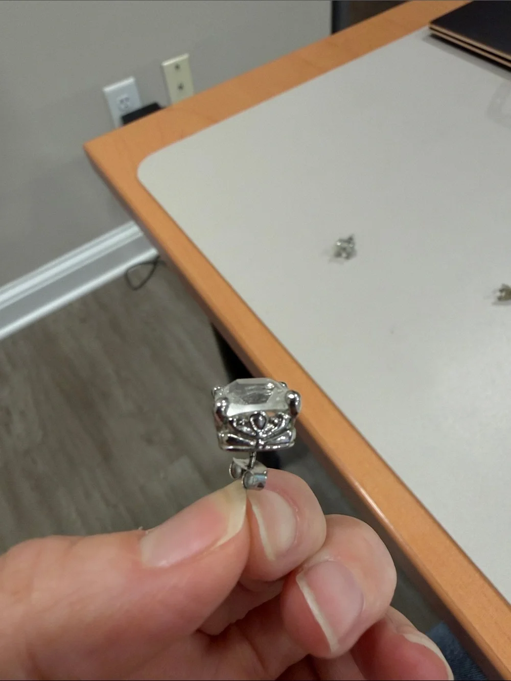 Large Faux Diamond Earrings